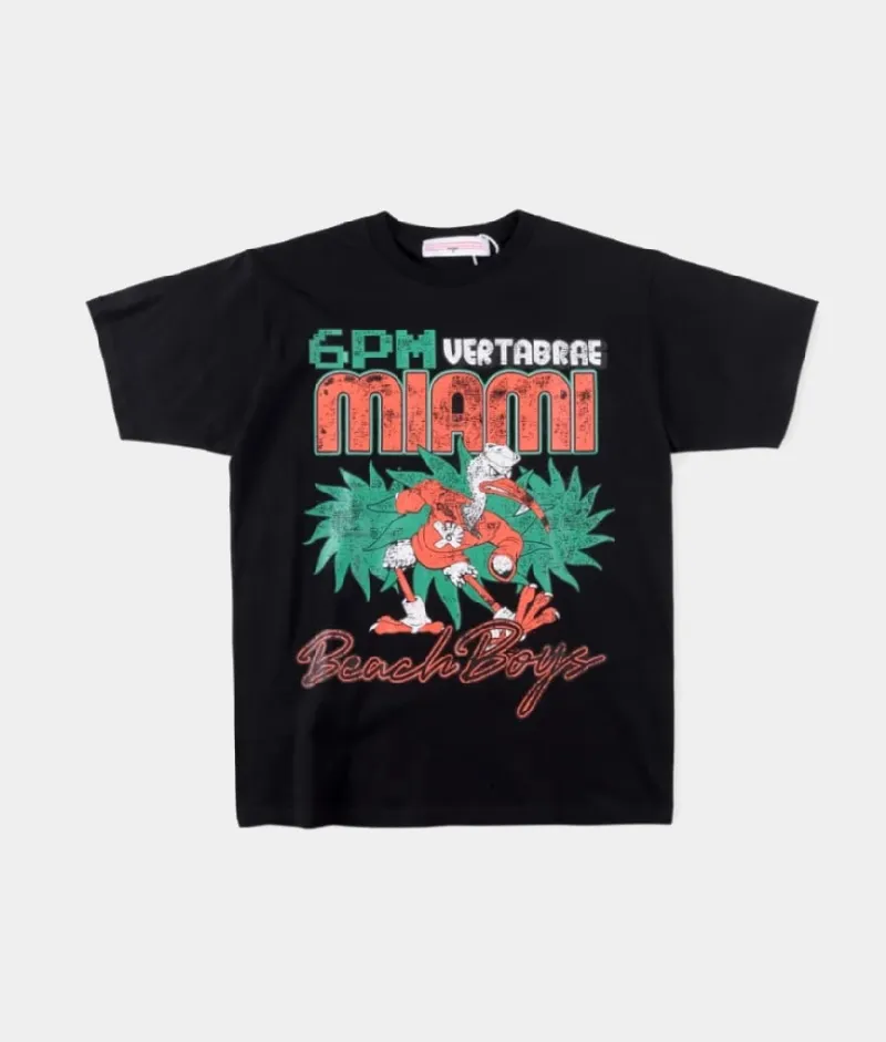 Vertabrae 6 PM Miami T-Shirt Black (2)